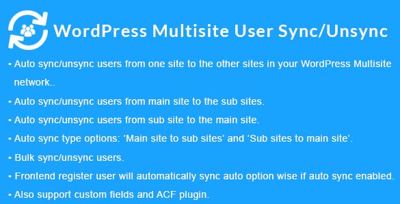 WordPress Multisite User Sync / Unsync v2.1.8 - WordPress多站点用户同步插件插图