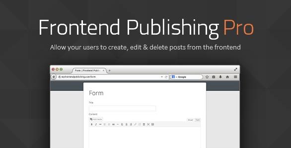 Frontend Publishing Pro v3.12.0 - WordPress帖子提交插件