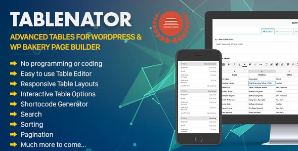Tablenator v2.1.92-WordPress的高级表格插件插图