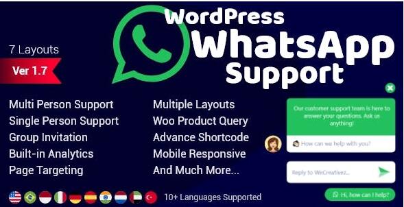 WordPress WhatsApp Support v2.5.0 破解版（已汉化）插图