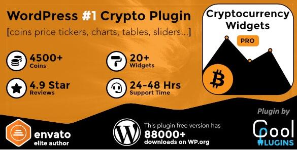 Cryptocurrency Widgets Pro v2.6破解版– WordPress加密数字货币插件