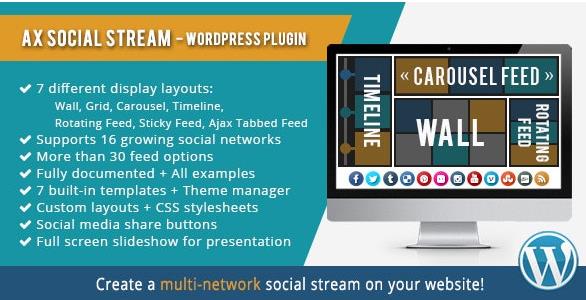 AX Social Stream v3.9.14（已汉化） – WordPress社交流插件