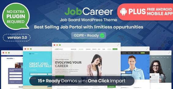 JobCareer v6.4 汉化破解版– Job Board Responsive WordPress Theme