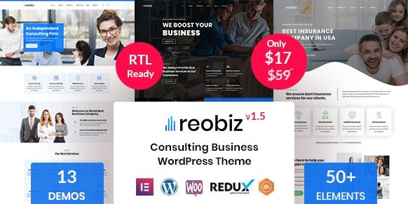 Reobiz v5.1.2（已汉化） – WordPress商务咨询主题