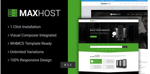 MaxHost v9.6.0 –虚拟主机，WHMCS和公司业务WordPress主题