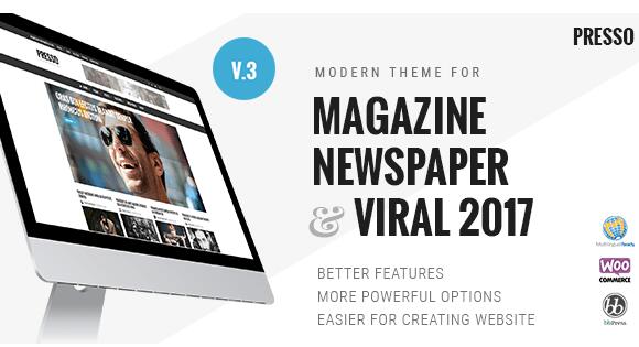 Presso v3.3.11 –现代杂志/报纸WordPress主题
