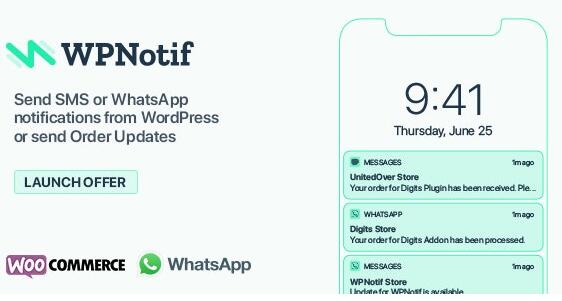 WPNotif v2.9.5（已汉化） – WordPress 短信和WhatsApp通知插件