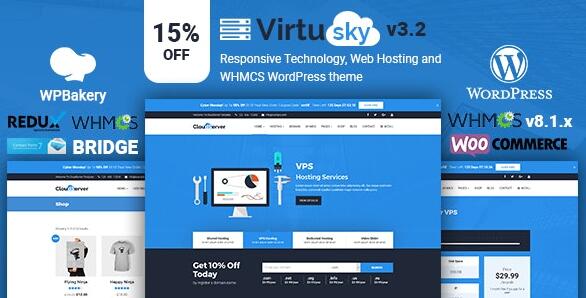 VirtuSky v3.5 – WordPress响应式虚拟主机和WHMCS主题插图