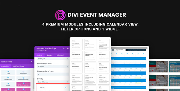 Divi Event Manager Plugin v1.52 - WordPress事件管理插件插图