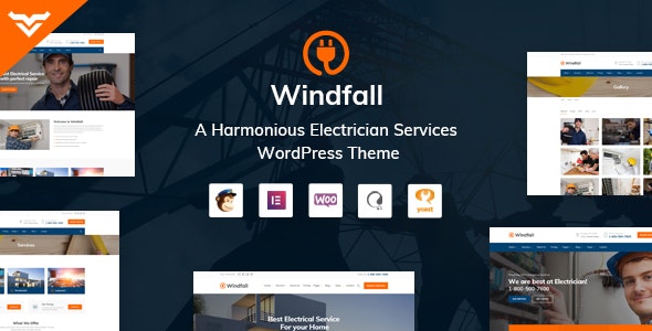 Windfall v1.6.0 - WordPress电气服务公司主题插图