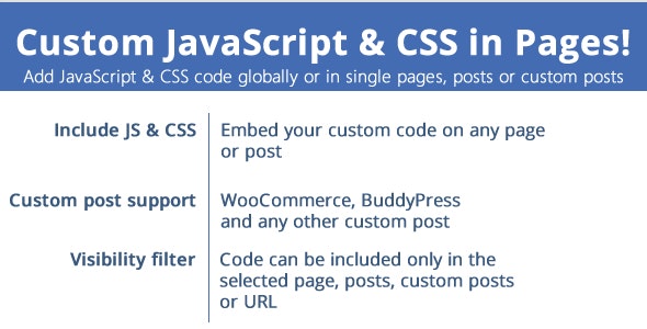 Custom JavaScript & CSS in Pages! v3.7 - WordPressJavaScript和CSS自定义插件插图