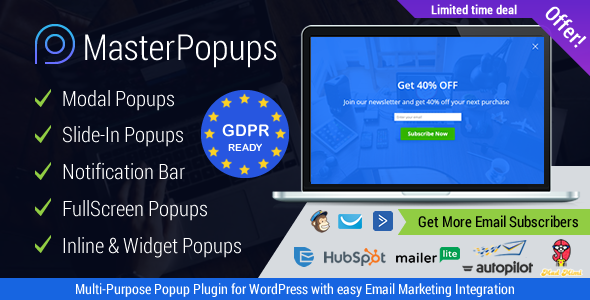 Master Popups v3.9.0破解版 – WordPress弹出窗口插件插图