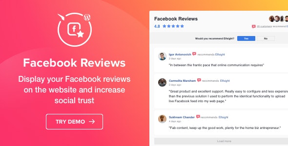 Facebook Reviews v1.2.4 – WordPress Facebook评论插件插图