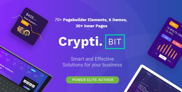 CryptiBIT v1.4 – WordPress加密货币技术，ICO / IEO登陆页面主题插图