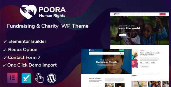 Poora v1.0破解版 - WordPress慈善与公益主题