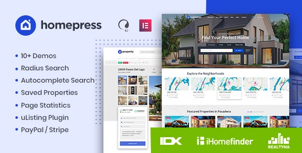 HomePress v1.3.7破解版 – WordPress房地产主题插图