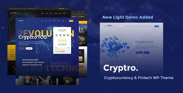 Cryptro v1.4.3 – WordPress加密货币，区块链，比特币和金融技术主题插图