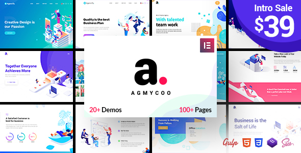 Agmycoo v2.3 –WordPress等距创意数字代理主题插图