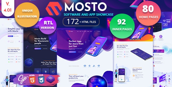 Mosto v4.3 –应用着陆页插图