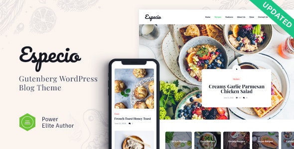 Especio v1.0.3 –WordPress个人古登堡美食博客主题插图