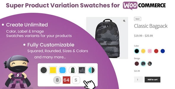 Super Product Variation Swatches for WooCommerce v2.2 -  WooCommerce 的超级产品变体色板插件