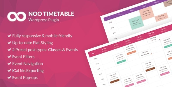 Noo Timetable v2.2.0  – WordPress响应式日历和自动同步插件插图