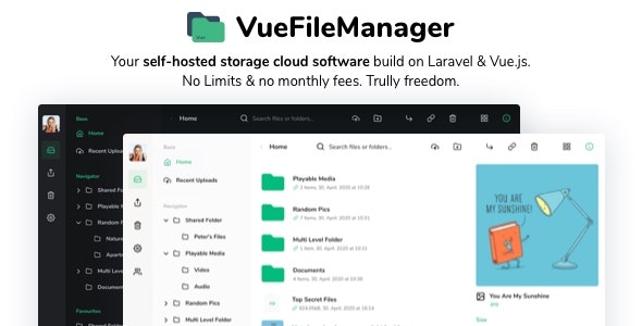 Vue File Manager v2.2.7（已汉化） – Vue文件管理器私有云存储软件插图