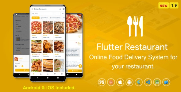 Flutter Restaurant v1.9 –适用于iOS和Android的在线送餐系统插图