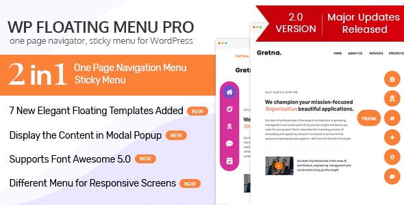 WP Floating Menu Pro v2.1.3 – 单页导航器，WordPress 粘性菜单插图