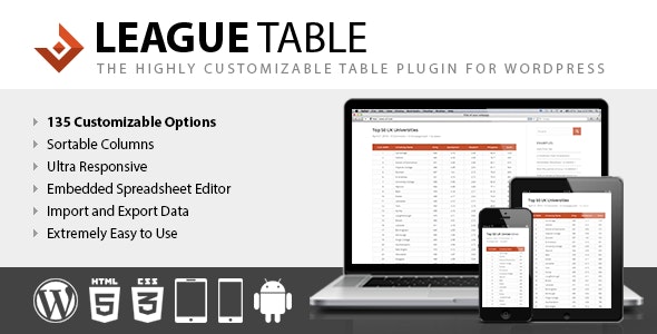 League Table v2.16 – WordPress排行榜插件插图