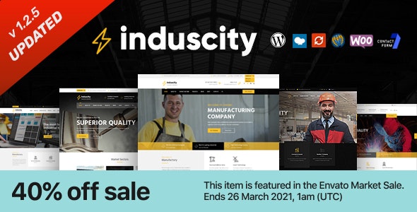 Induscity v1.3.5 – WordPress工厂和制造主题插图