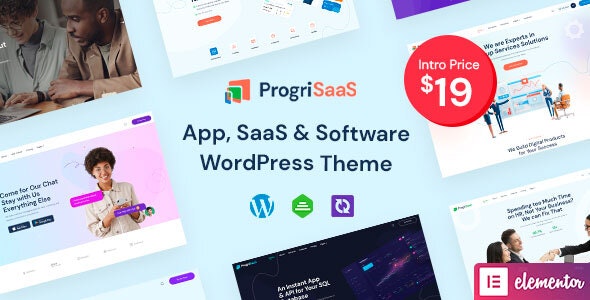 ProgriSaaS v1.0（已汉化） - 创意登陆页面 WordPress 主题插图