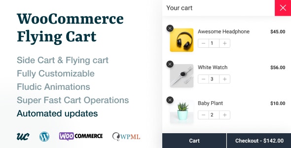 WooCommerce Flying Cart v1.6.1破解版（已汉化） - WooCommerce 浮动购物车插件插图