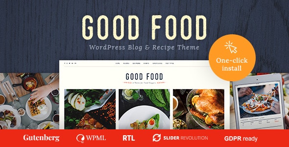 Good Food v1.1.7 – 食谱杂志和烹饪博客主题插图