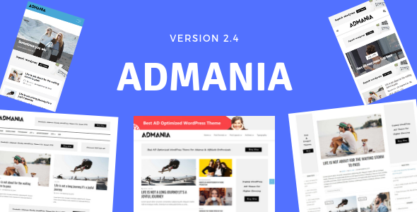 Admania v2.5.2 – 与古腾堡兼容的 Adsense WordPress 主题插图