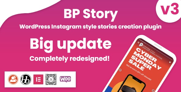 BP Story v3.1.4（已汉化） – WordPress 的 Instagram 风格故事插图