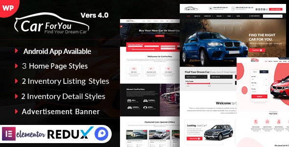 Auto CarForYou v4.0(已汉化） – 响应式汽车经销商 WordPress 主题插图