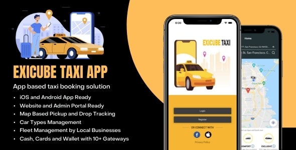 Exicube Taxi App v1.5.2 - 出租车服务APP源码插图