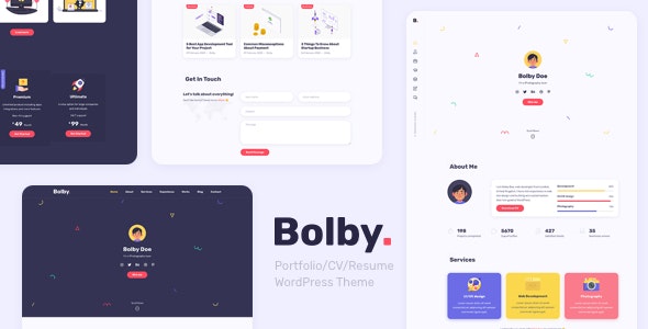 Bolby v1.0.6 – Portfolio/CV/Resume WordPress 主题插图