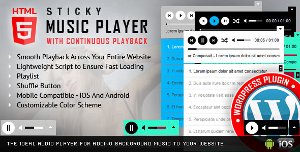 Sticky HTML5 Music Player v3.1.4（已汉化） - WordPress音频播放器插件插图