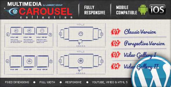 Multimedia Responsive Carousel v2.4 - WordPress 视频库或音频库含插件插图