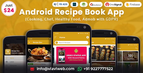 Android Recipe Book App v2.4 – 烹饪、厨师、健康食品、Admob with GDPR插图