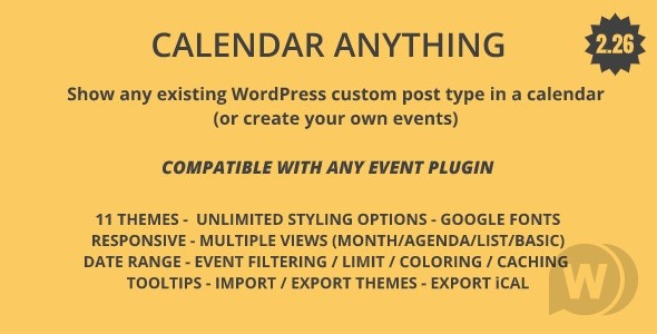 Calendar Anything v2.30 - 在日历中显示任何现有的 WordPress 自定义帖子类型插图