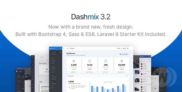 Dashmix v5.9 - Bootstrap 5 管理仪表板模板和 Laravel 8 入门套件