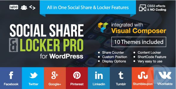 Social Share & Locker Pro v7.8破解版 - 在社交上分享。WordPress 上的网络