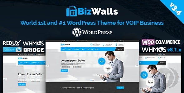 BizWalls v3.4 破解版 | 响应式 VOIP 和虚拟电话业务 WordPress 主题插图