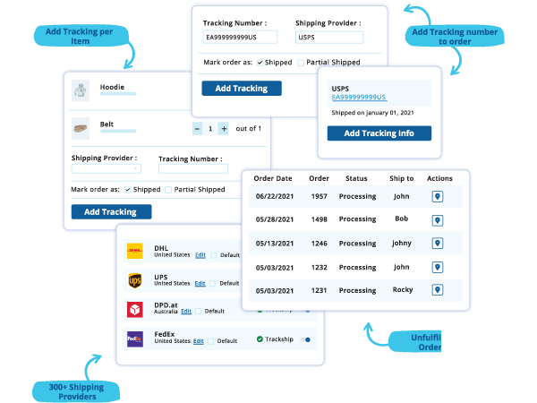 AST Fulfillment Manager ( FORMERLY Advanced Shipment Tracking Pro ) (AST) v4.6（已汉化） - WooCommerce订单跟踪物流同步插件插图