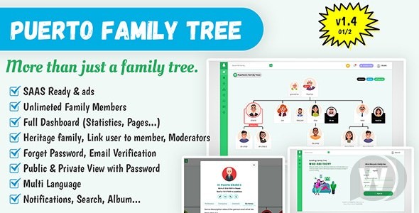 Puerto Family Tree Builder SAAS v1.5.5（已汉化） -  家谱生成器源码插图