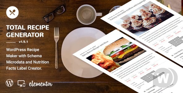 Total Recipe Generator Elementor v3.1.0 - WordPress Elementor Recipe Builder