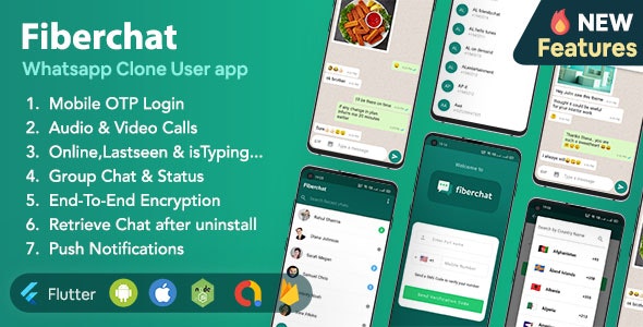 Fiberchat v2.0.9 – Whatsapp Clone Full Chat & Call App插图